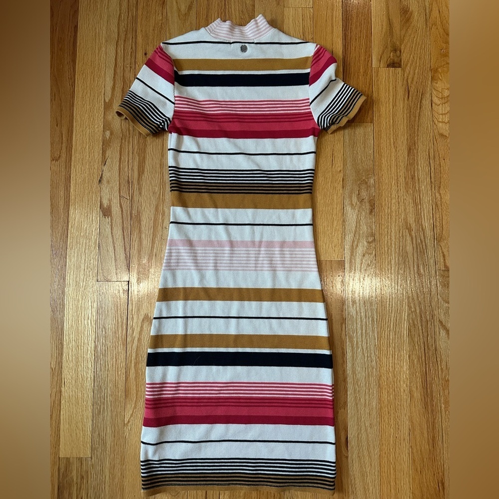 Billabong Mock Neck Ribbed Bodycon Striped Mini Dress size XS - Picture 3 of 5
